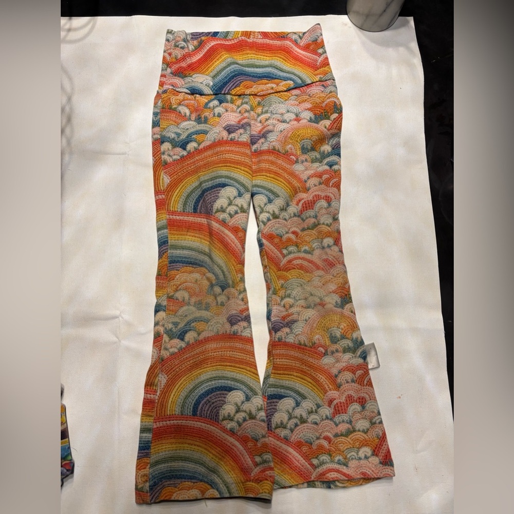 Boutique Handmade Colorful Rainbow Patterned Kids Flair Bottoms
